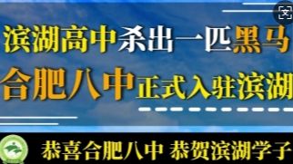 滨湖学子有福啦,合肥八中入驻滨湖,未来集团学子预计破万!哔哩哔哩bilibili