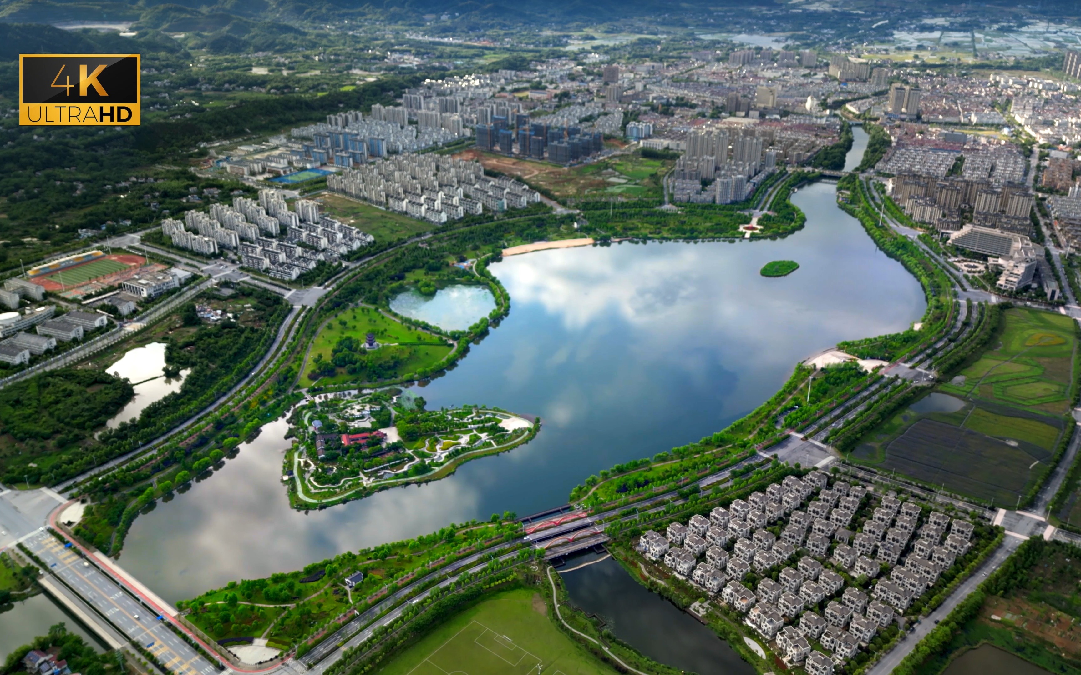 池州青阳芙蓉湖航拍