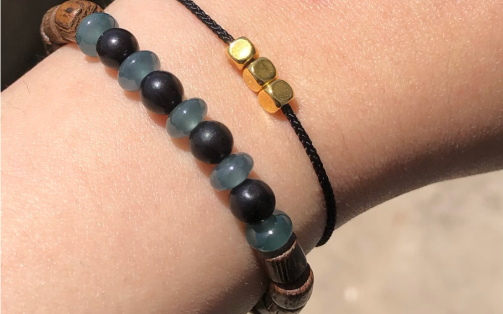 危料蓝水翡翠手串 算盘珠珠子