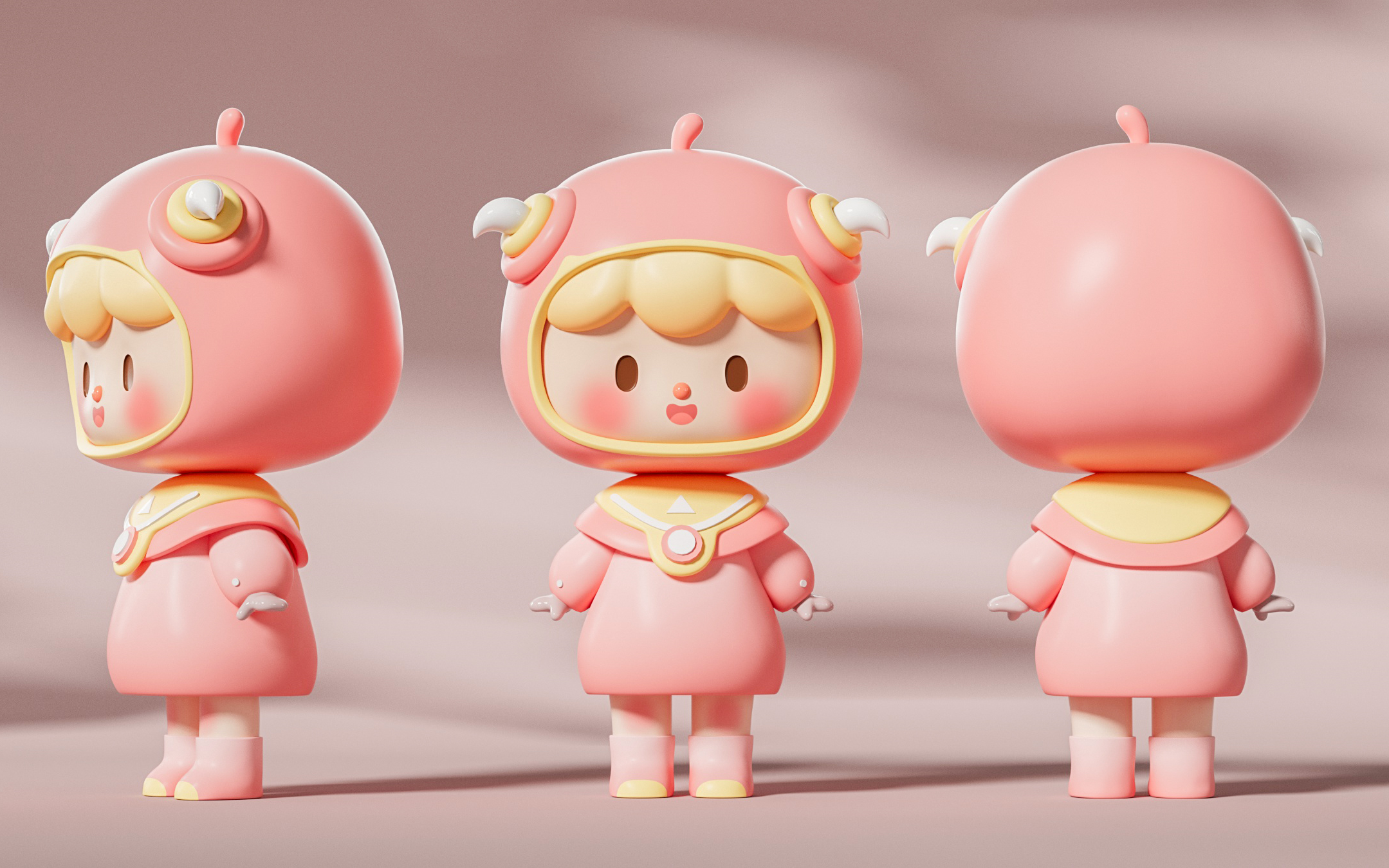 c4d zbrush卡通ip潮玩:小公主全流程案例