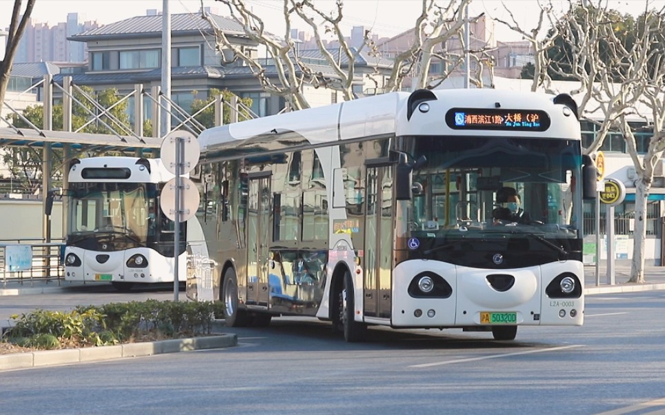 【上海公交】浦西滨江1路 熊猫车 进出站无缝衔接_哔哩哔哩_bilibili