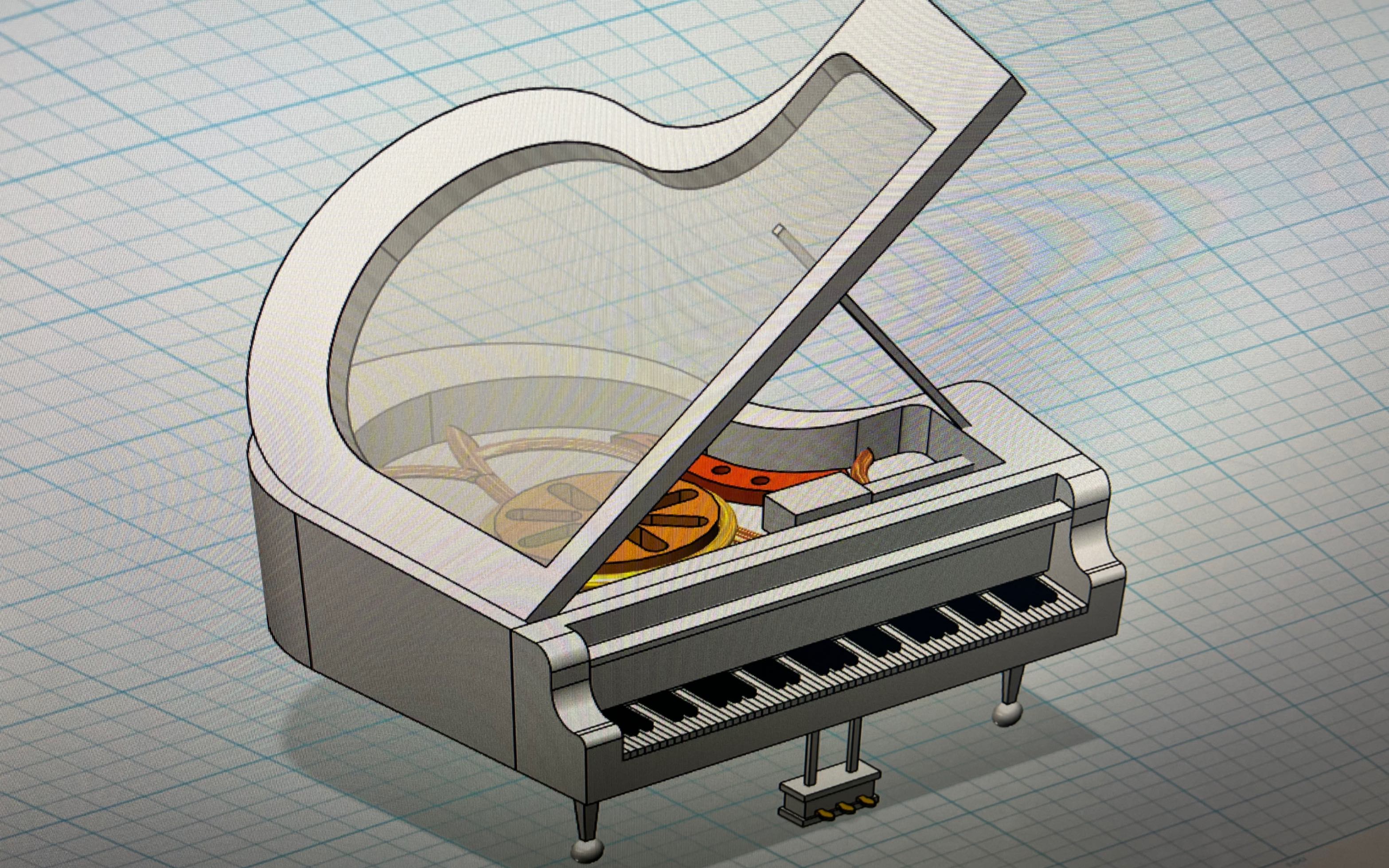 我的3d设计作品:三角钢琴