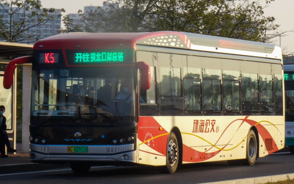 ep83珠海公交k5路井岸开往拱北口岸总站