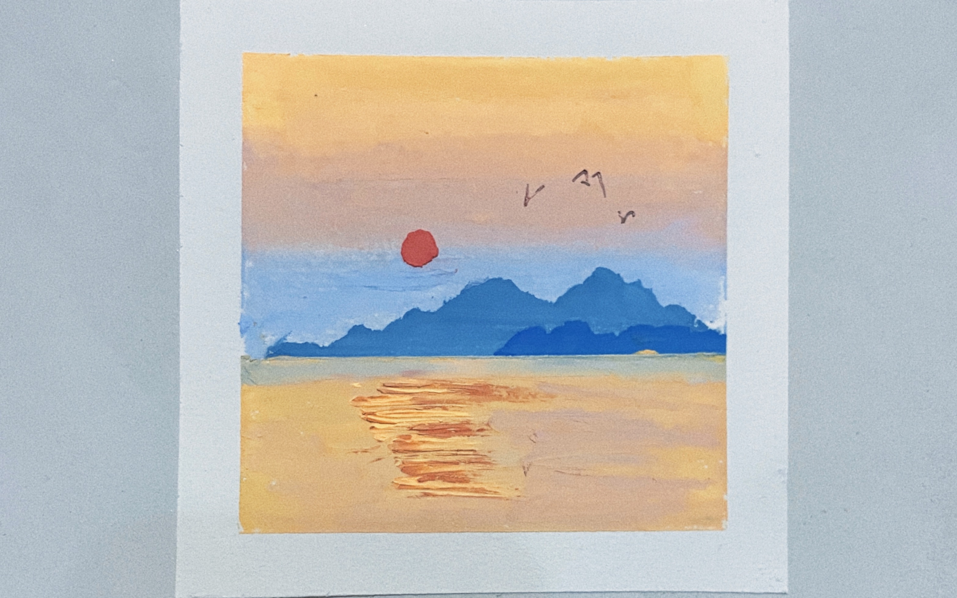 【油画棒-海边落日】 新手自学 简单好上手的教学视频 按时更新 坚持