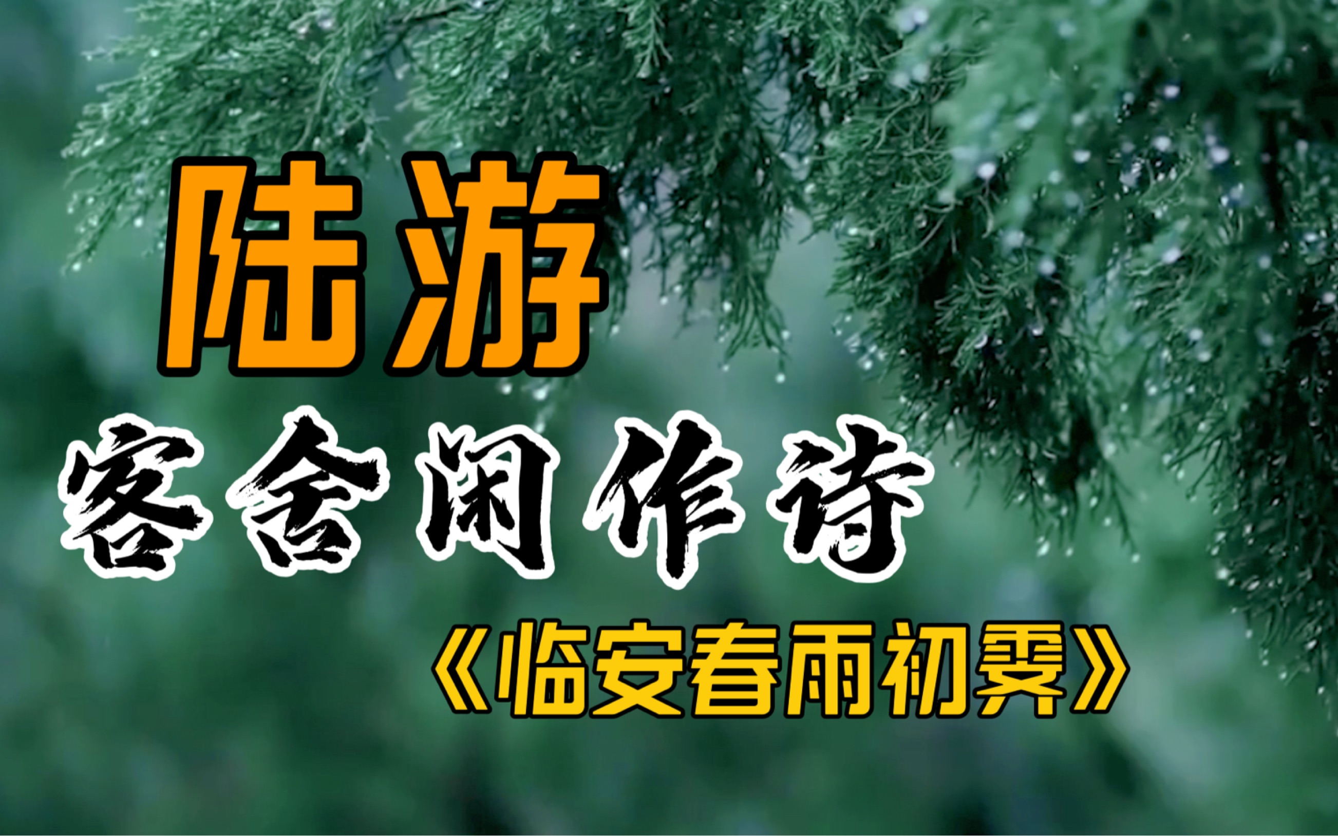 陆游暂居客舍,闲作诗:小楼一夜听春雨,深巷明朝卖杏花哔哩哔哩bilibili