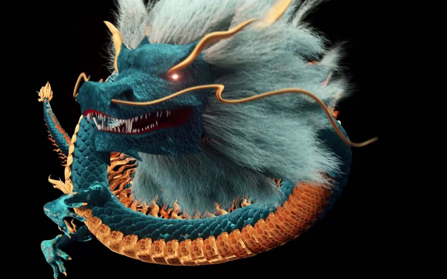 led3d中国龙视频背景vj素材