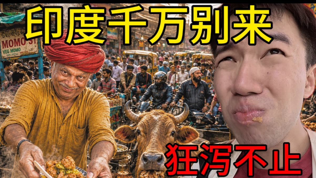 第一次到印度就上吐下泻！硬吃10种街头美食，差点人没了...（加深了刻板印象）【探照灯计划】