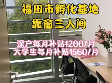 福田市孵化基地靠窗三人间工作室每月补贴后只需要交1000租金#深圳办公室出租#深圳创业补贴#福田办公室#地铁口办公室#共享办公室哔哩哔哩bilibili