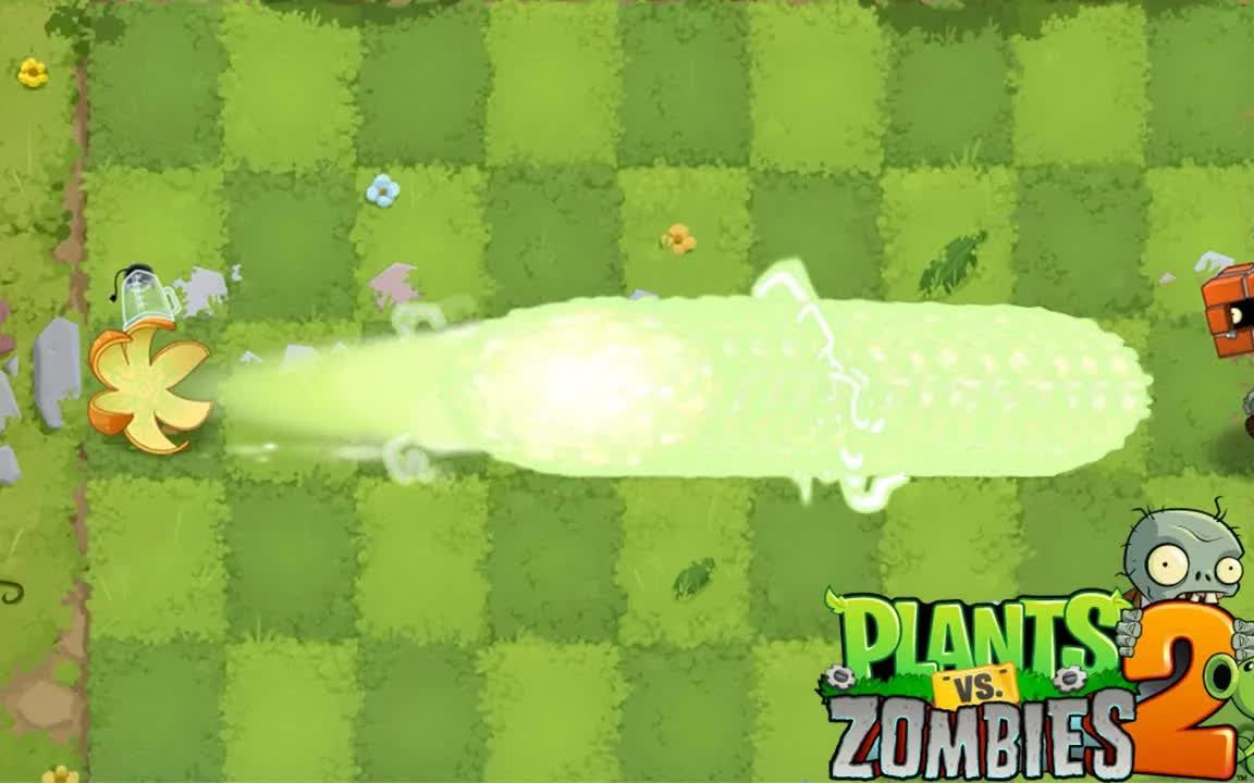 [图]PvZ 2每个植物使用10个投射物 对抗砖头僵尸10级 - 谁更强?