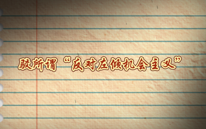 驳所谓“反对左倾机会主义”哔哩哔哩bilibili