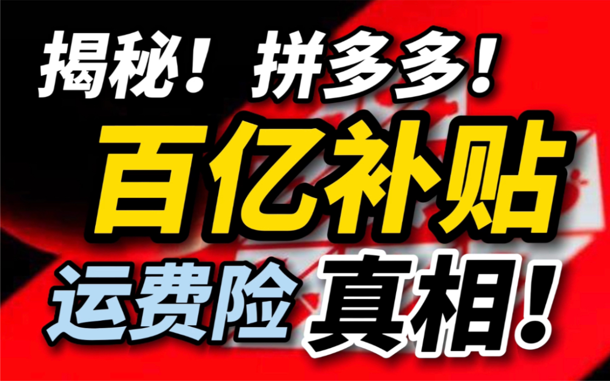 [图]（深度分析）拼多多百亿补贴真假？退货运费险背后鲜为人知的秘密！纯干货分享！