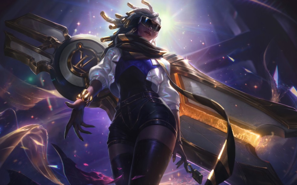 【英雄联盟】原画欣赏-真实伤害 赛娜 至臻(lv联名设计)