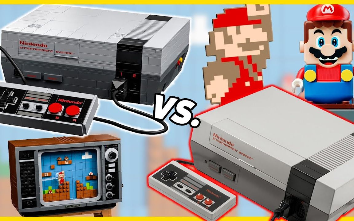 乐高lego71374超级马里奥nes游戏机真机对比评测