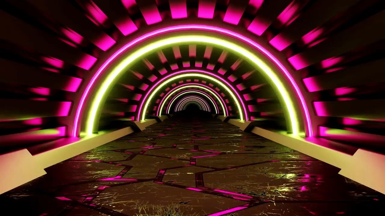 y1243 你入了我的心丢了我的魂 歌曲配乐 动感节奏圆形霓虹灯光隧道