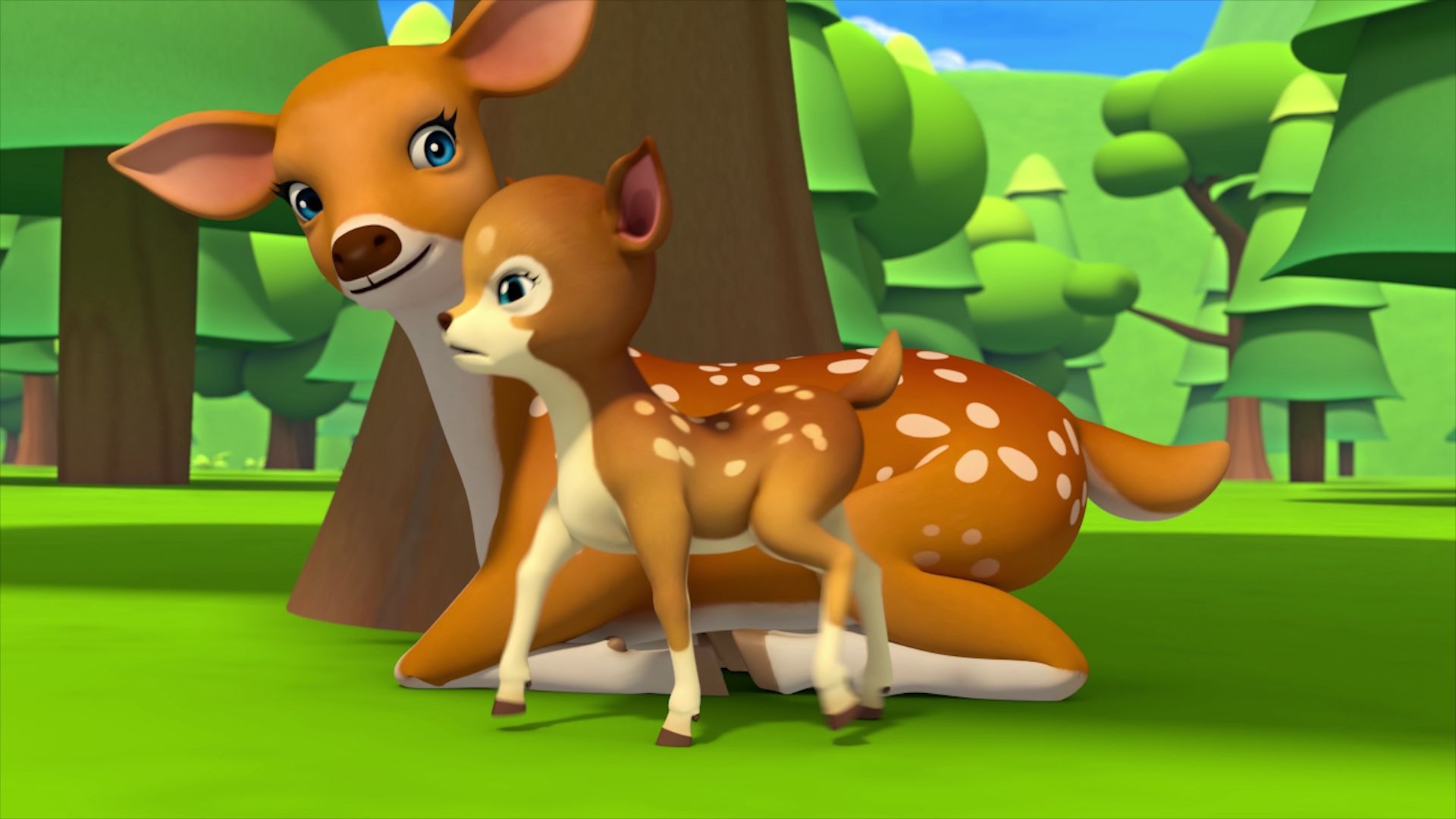 梅花鹿宝宝学走路的样子萌翻