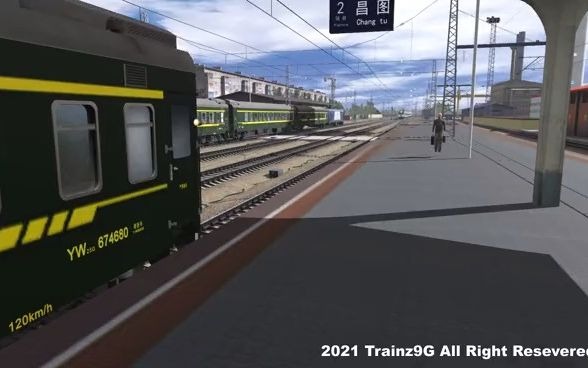 Trainz2019~客电Z4064次昌图站两道通过模拟火车