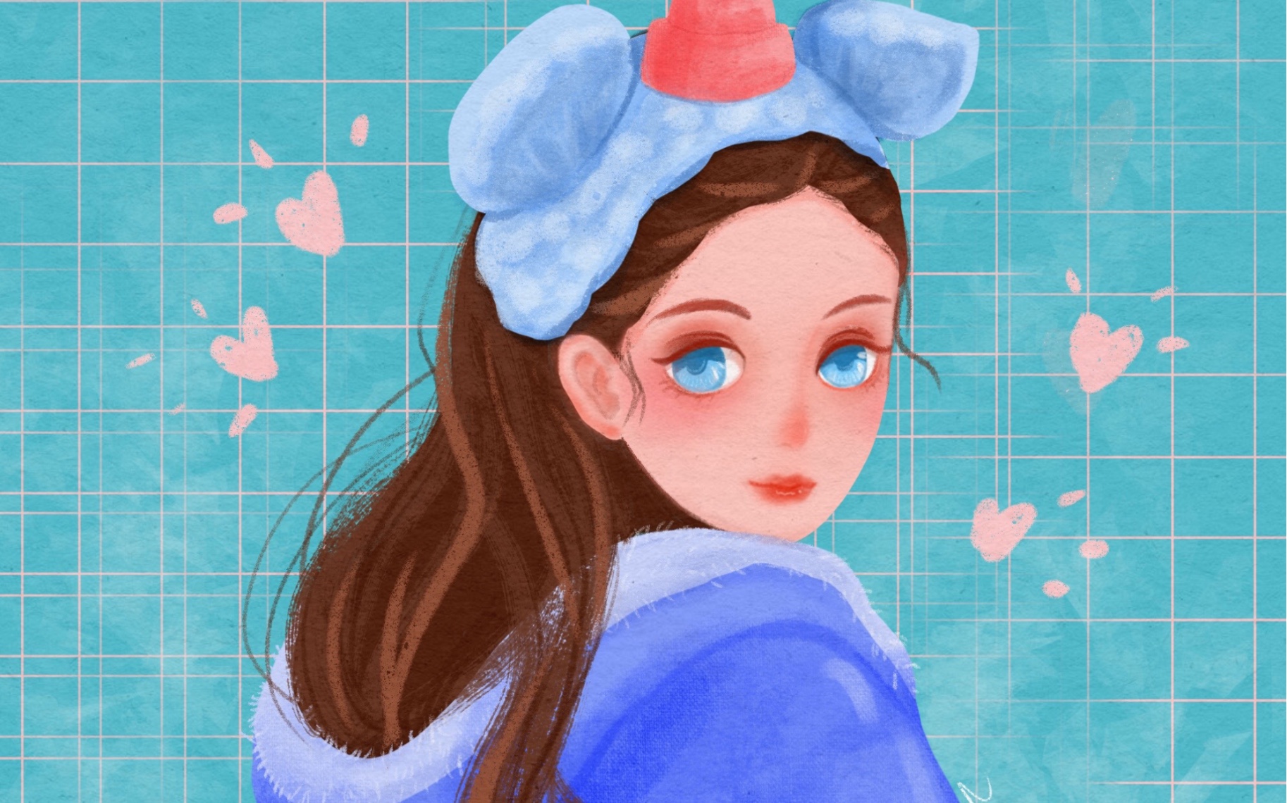 甜美女生绘画过程|新手