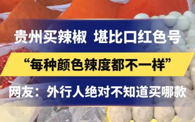 贵州买辣椒 堪比口红色号 “每种颜色辣度都不一样” 网友:外行人绝对不知道买哪款哔哩哔哩bilibili