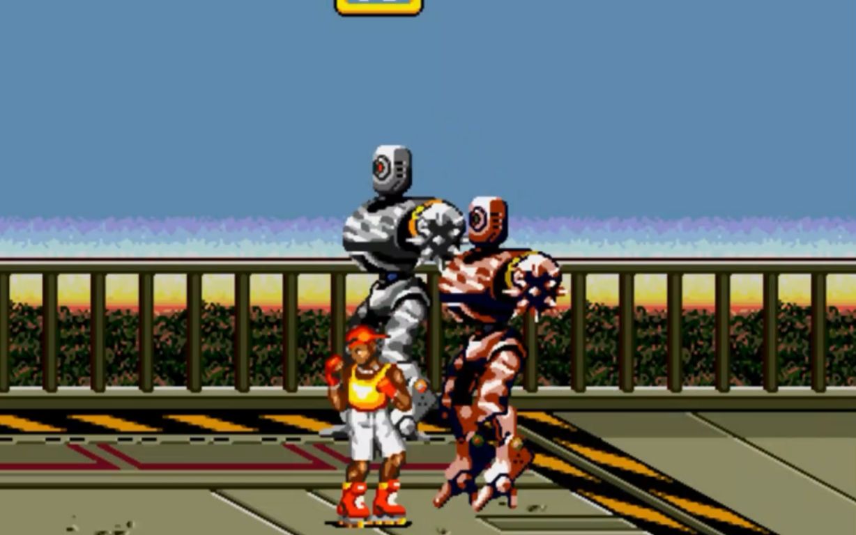 经典横版闯关格斗类游戏,怒之铁拳2,有滑冰鞋小孩的游戏,很有打击的感