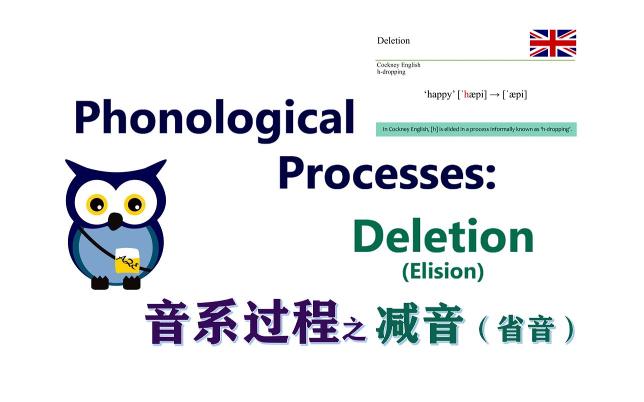 【语言学】减音(省音)| Phonological Processes: Deletion (or 'Elision')哔哩哔哩bilibili