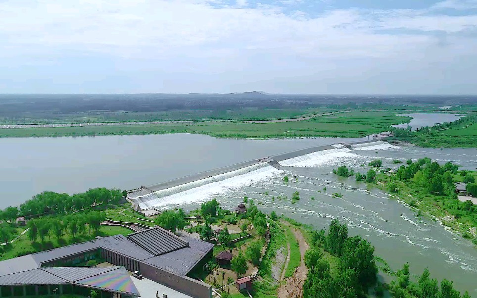 航拍东平戴村坝