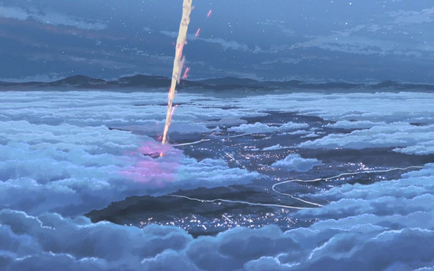 你的名字 彗星进入地球大气层 系守湖城市