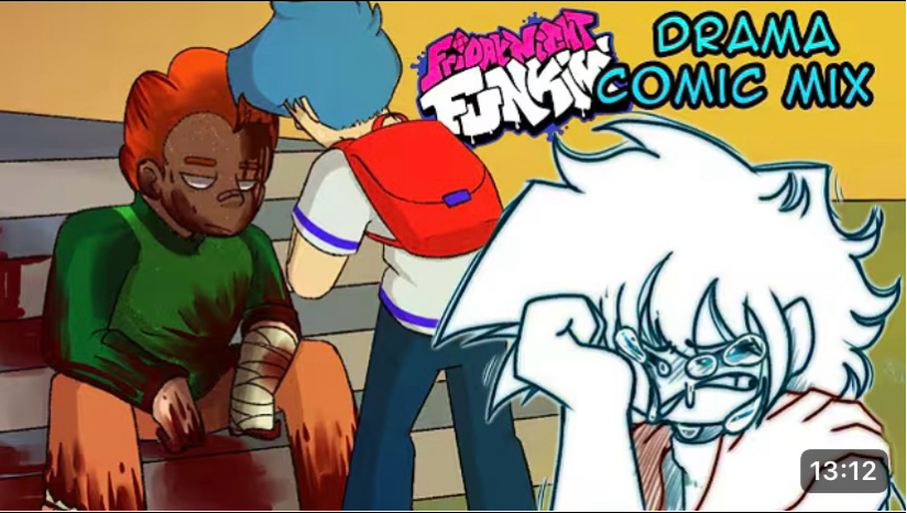 Friday Night Funkin' DRAMA / TRISTES- COMIC MIX y BLOOPERS #1