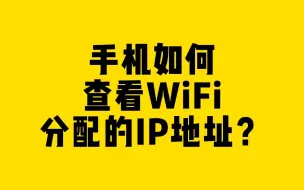 下载视频: 手机如何查看WiFi分配的IP地址？