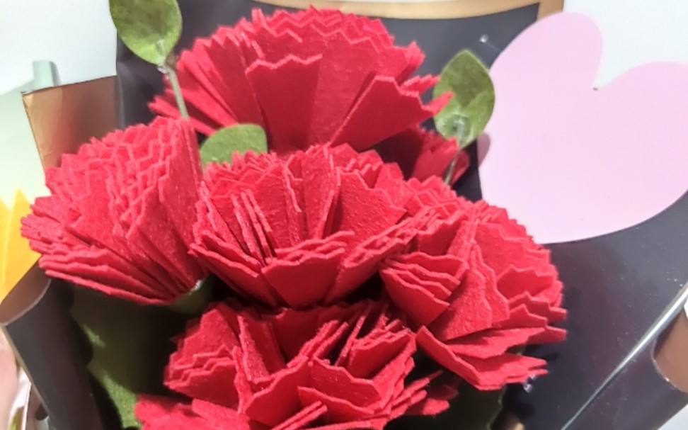 不织布花束 送给妈妈的康乃馨_哔哩哔哩_bilibili