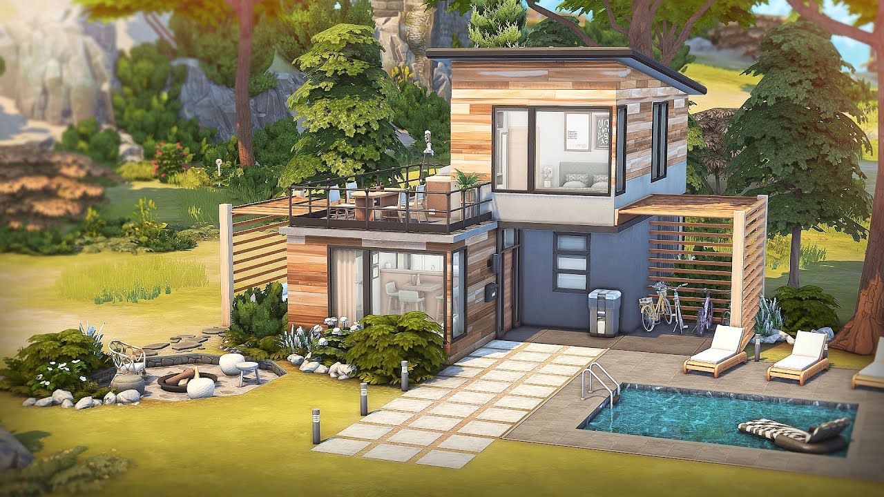 模拟人生4速建搬运:堆叠式现代住宅Stacked Contemporary Home 𐟌𒠠The Sims 4 Speed Build单机游戏热门视频