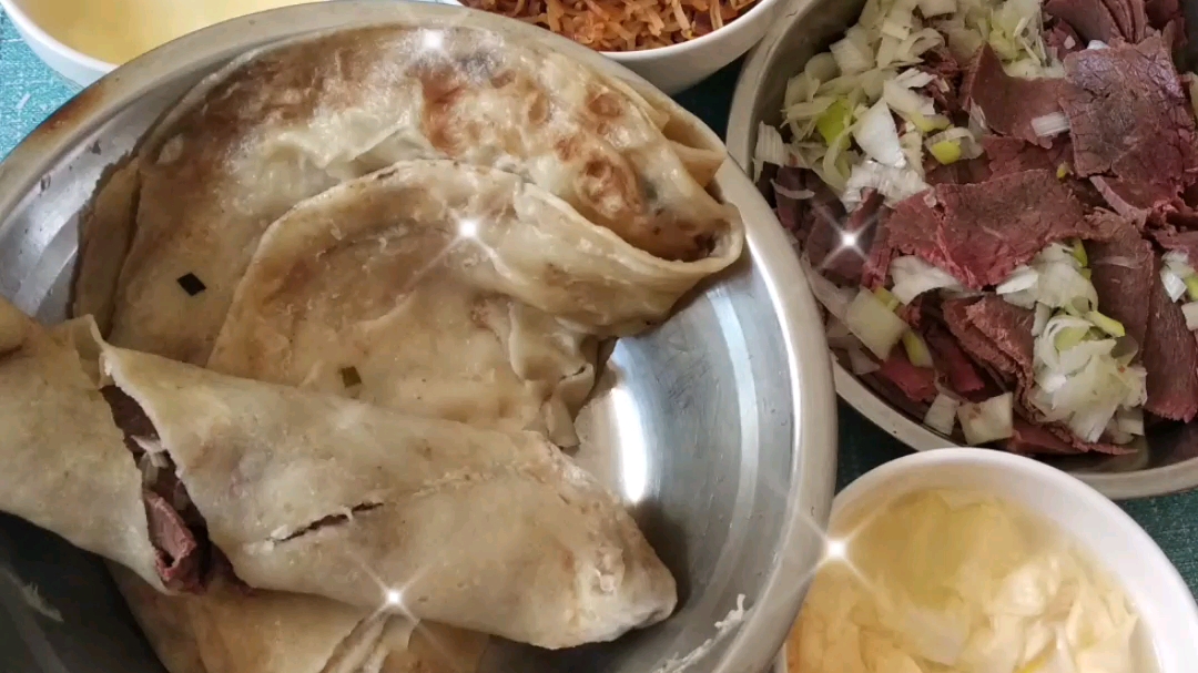 潞城美食驴肉甩饼,卤面,满足呀!