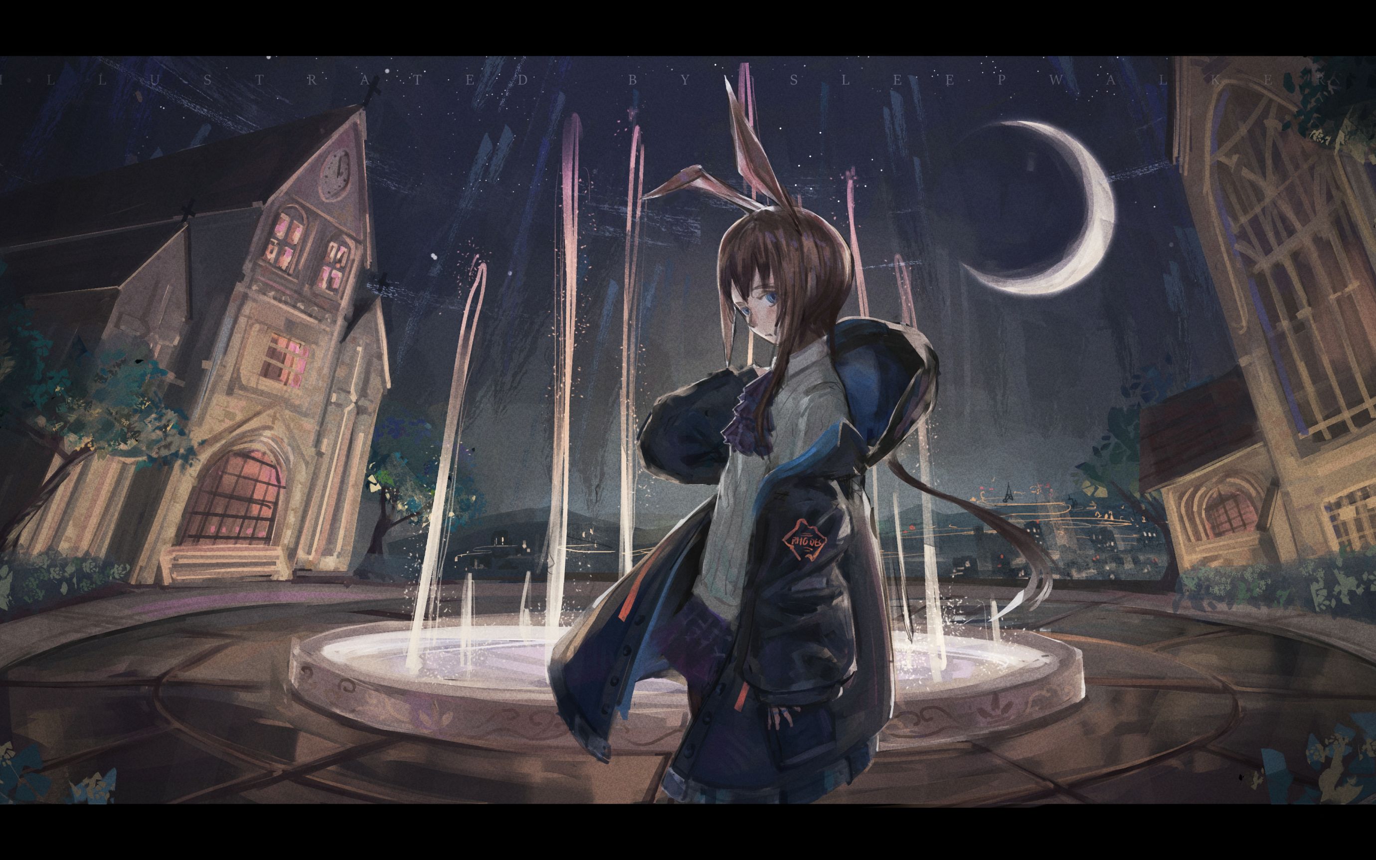 【绘画过程】明日方舟二周年贺图