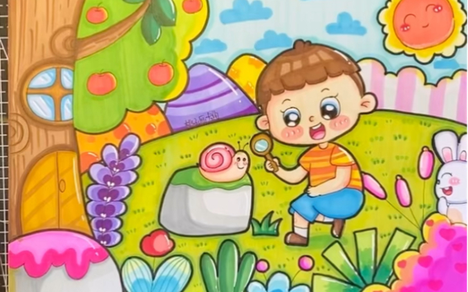 原创儿童画|《观察大自然》|马克笔
