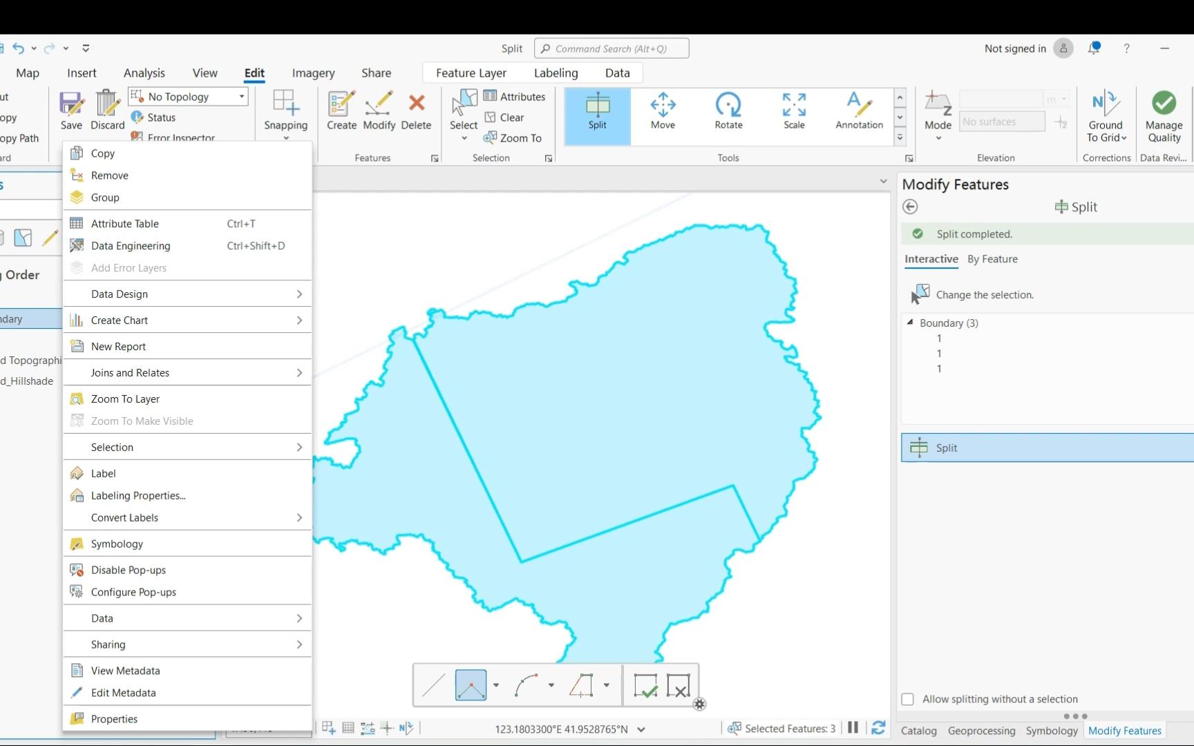 利用arcgis pro快速分割矢量要素