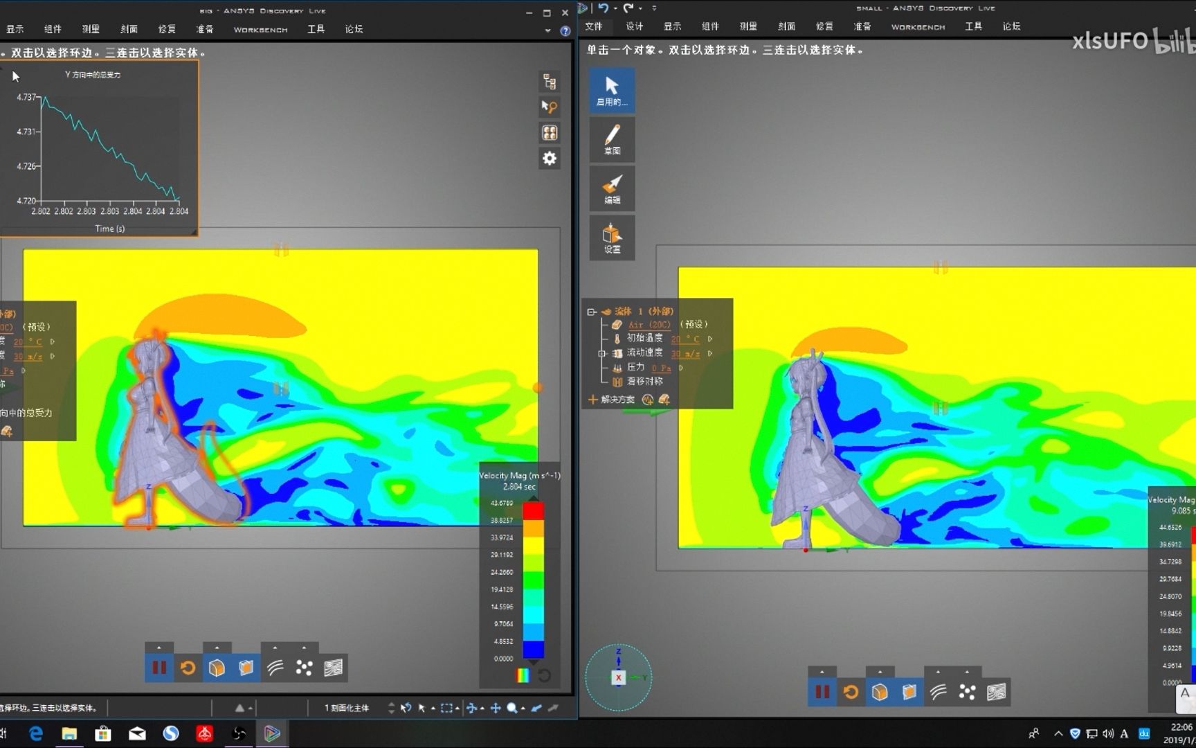 二次元萌妹胸部大小与气动特性——Ansys Discovery分析哔哩哔哩bilibili