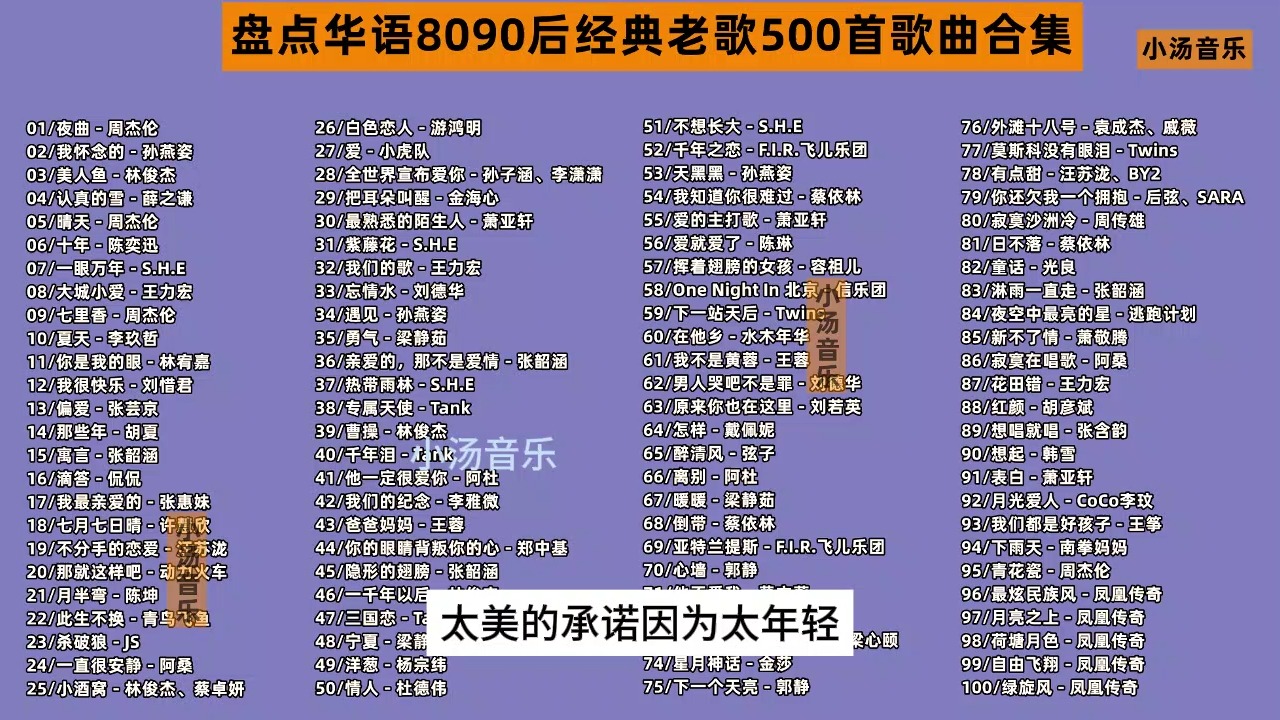 [图]盘点华语8090后经典老歌500首歌曲合集（三）