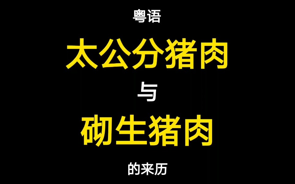 粤语“砌生猪肉”与“太公分猪肉”的来历,原来是有关联的哔哩哔哩bilibili