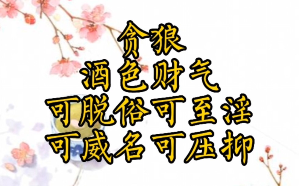 贪狼:酒色财气,风流彩杖,马头带箭,桃花犯主,脱俗僧人,半空折翅.哔哩哔哩bilibili