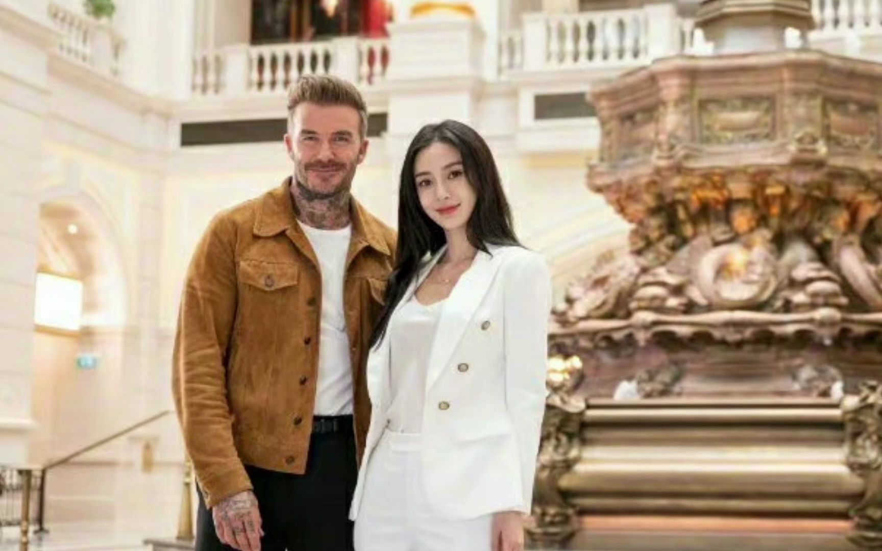 贝克汉姆晒与杨颖合影 两人一起在澳门拍广告