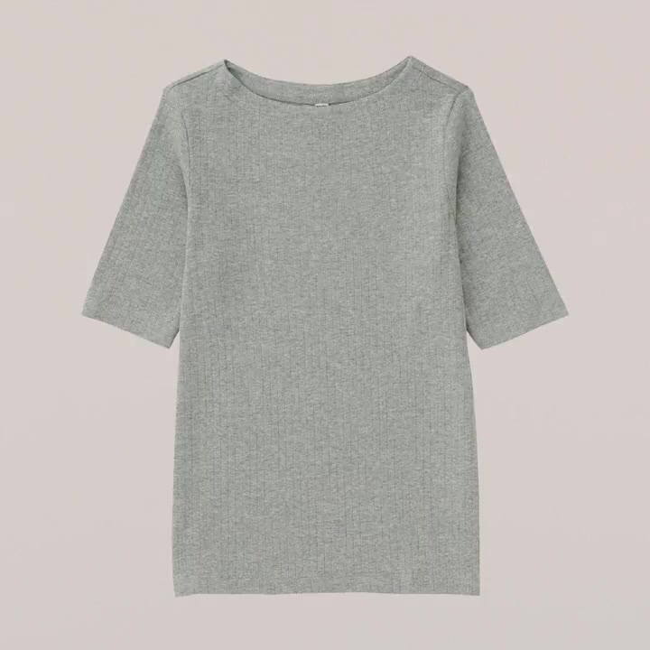 【搬运】【日本广告】UNIQLO 优衣库种草小视频 ☆UNIQLO WOMEN RIBBED BOAT NECK HALF SLEEVE TSHIRT哔哩哔哩bilibili