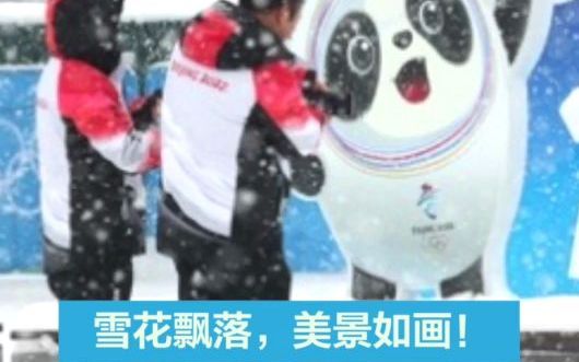 [图]雪花飘落，美景如画！外国友人拍照晒图点赞雪中冬奥