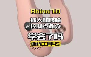 Download Video: Rhino7.0工具命令：曲线工具45.插入或移除控制点命令