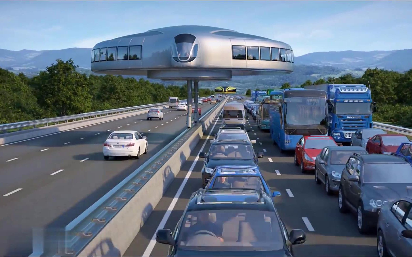 科技的进步速度惊人,未来空中地铁让交通更加便利,安全