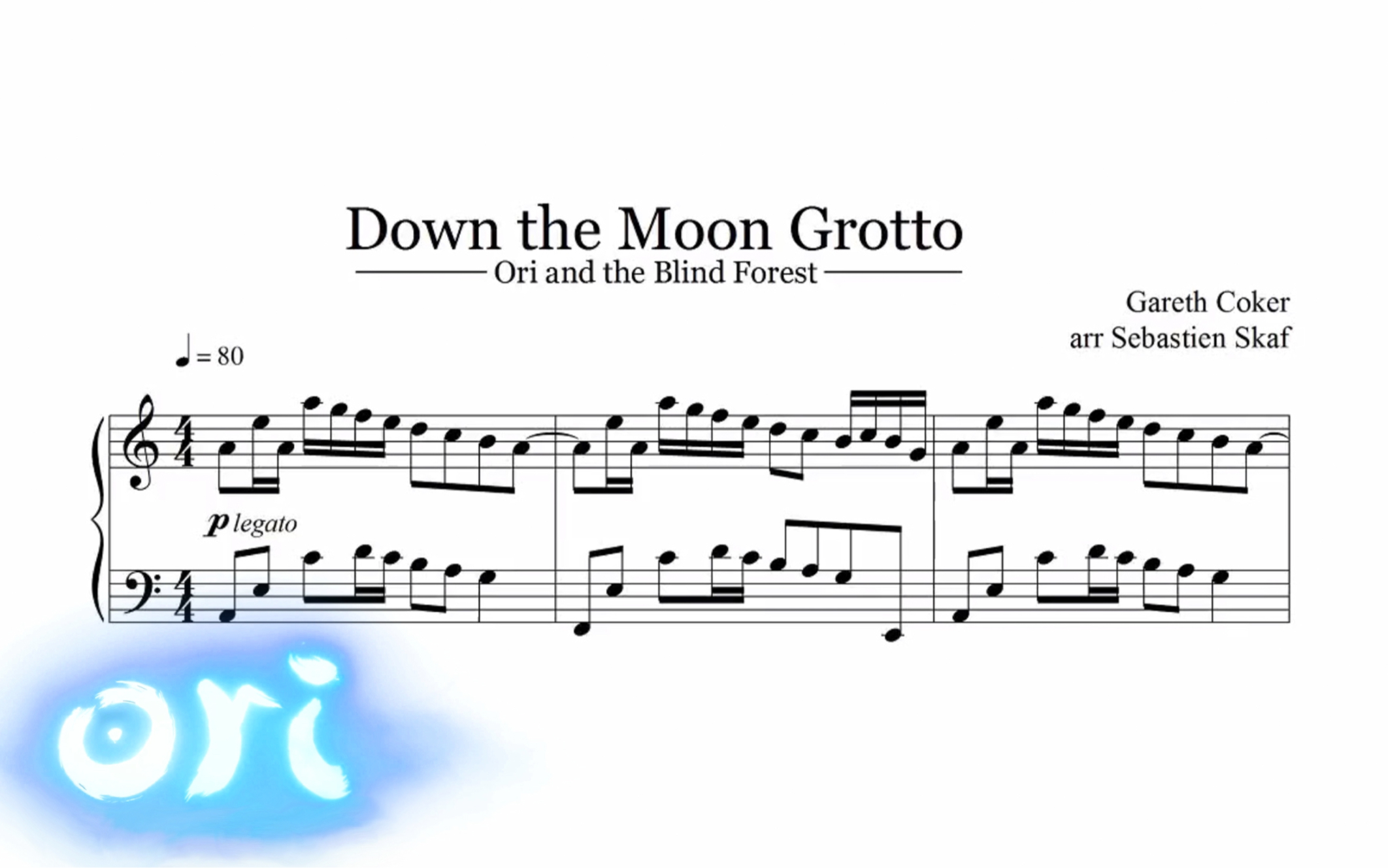 [图]【Ori钢琴曲】Down the Moon Grotto 改编作品-含曲谱