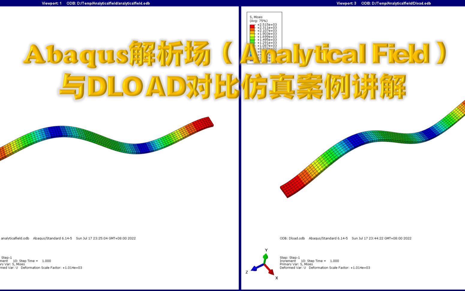 [图]Abaqus解析场(Analytical Field)与Dload的应用案例对比讲解