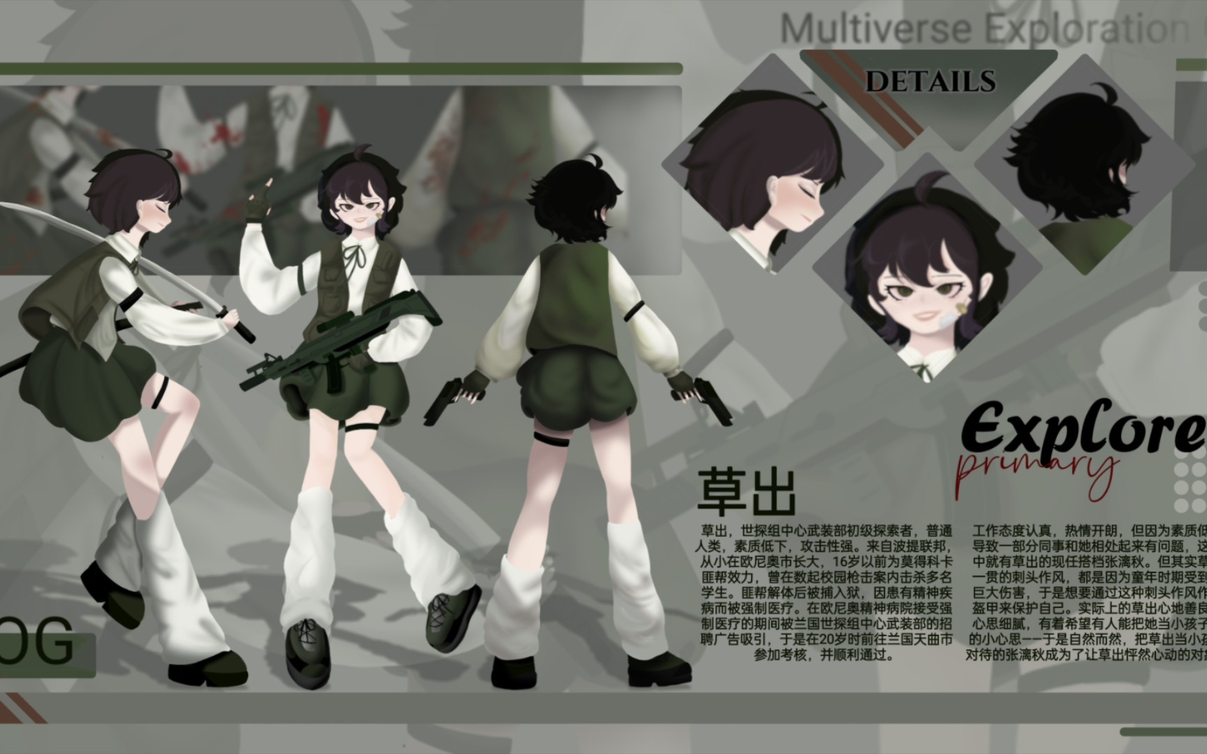 003探索者草出立绘三视图【绘画过程】(看简介)