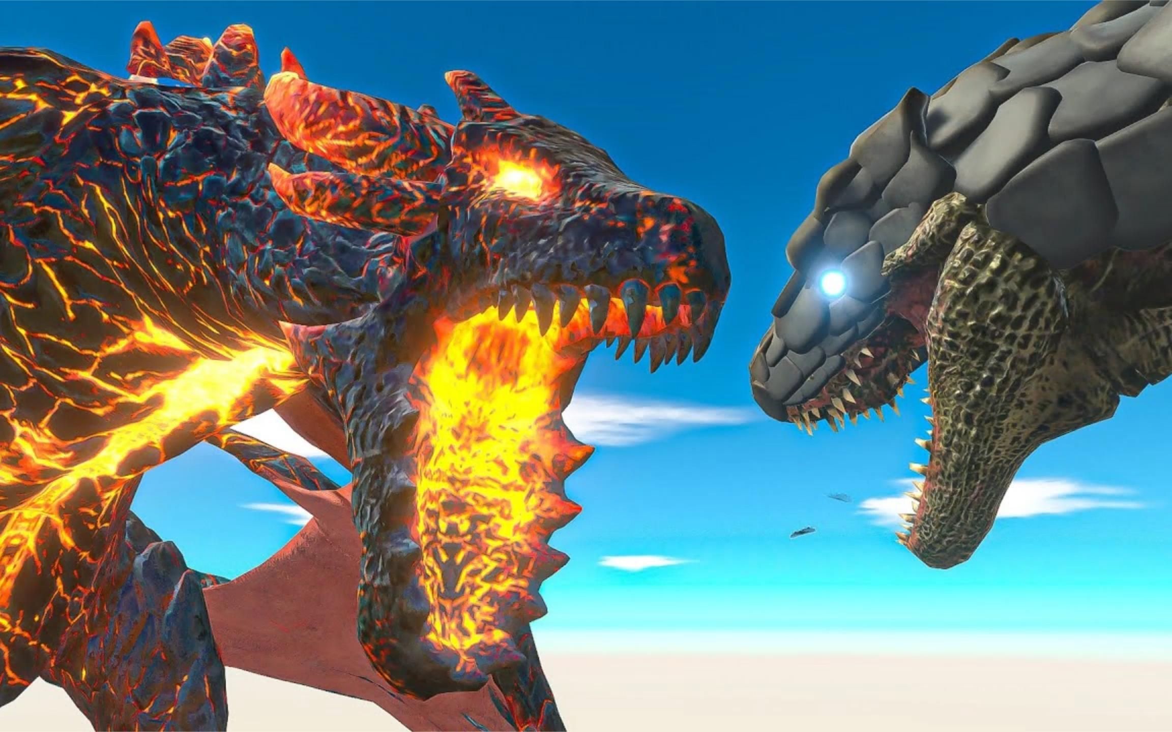 动物战争模拟器:火龙vs巨齿鲨vs金刚vs天灾vs九头蛇!谁才是老大