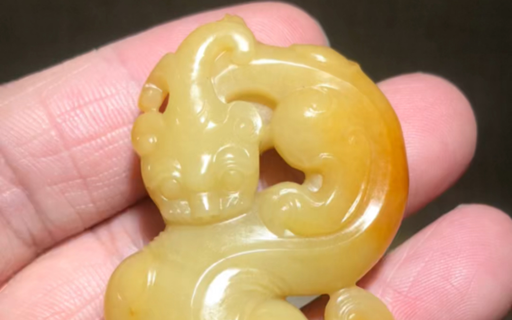螭虎龙#玉石雕刻#和田玉#和田玉鉴定#萌新up_哔哩哔哩_bilibili