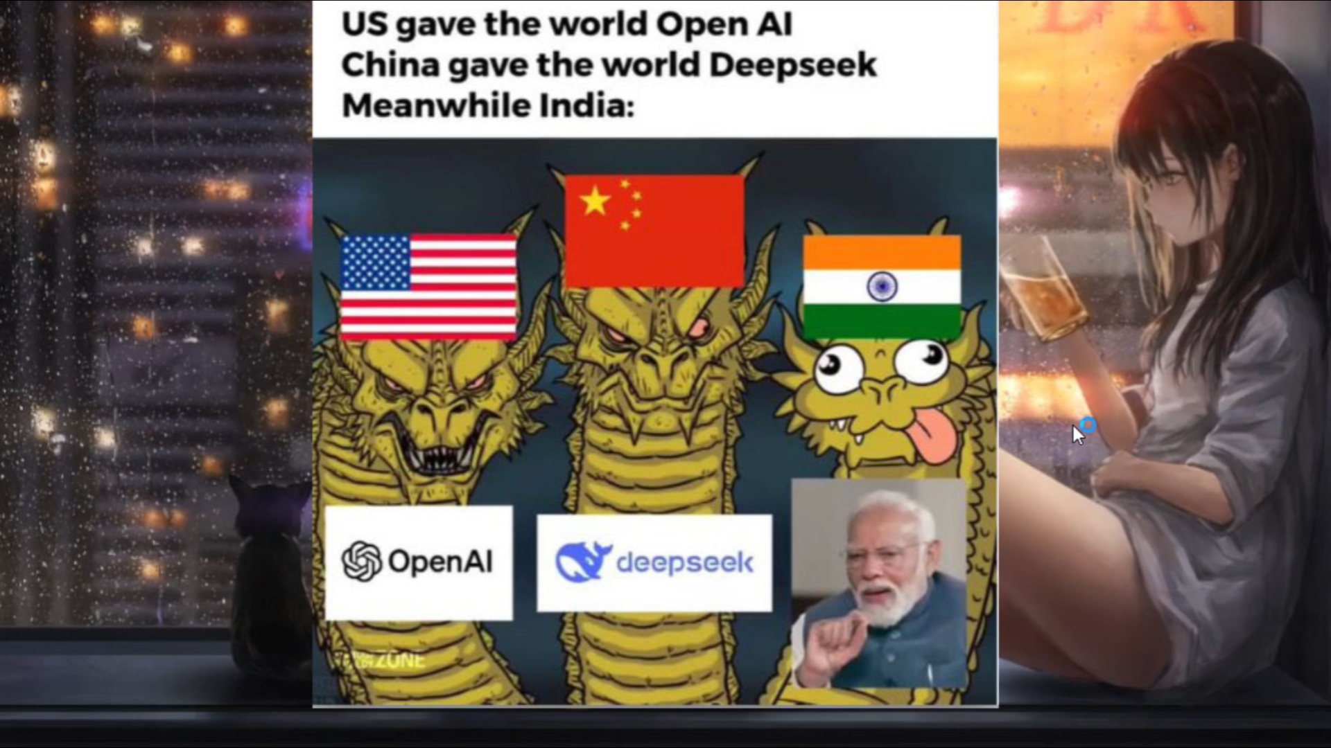 DeepSeek VS ChatGPT 中国免费开源AI大模型火遍全球 模因合集 看看美国网友的整活能力有多强 Meme 搞笑表情包春节手机 ...