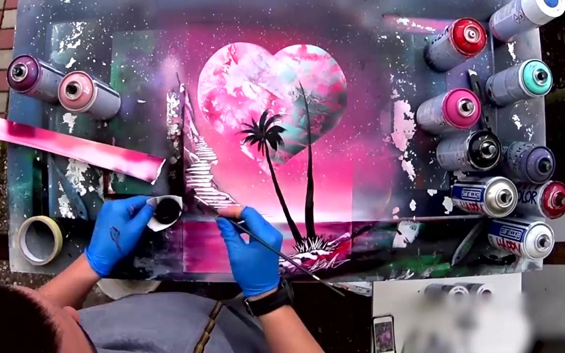 喷漆艺术-情人节 这操作目瞪口呆